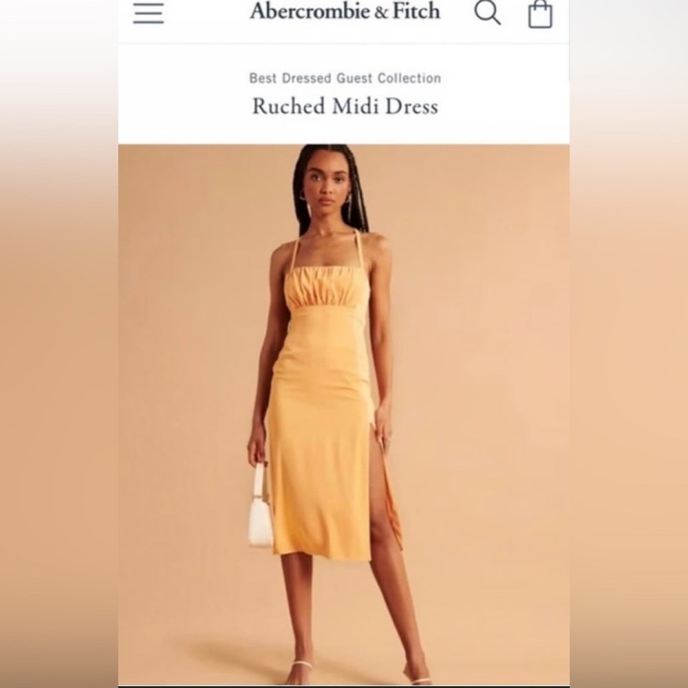 Abercrombie & Fitch ruched midi dress